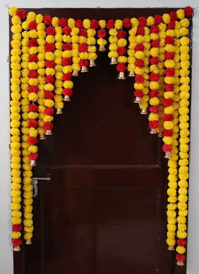 Artificial Marigold Garlands Flowers Door Toran Door Hanging