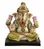 Ganesha Idol Statue Showpiece Figurine (Resin, Multi, 16 cm x 14 cm x 7 cm)