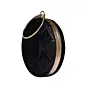 Women Black Embroidery Round Party Clutch