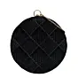 Women Black Embroidery Round Party Clutch