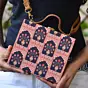 Women Mughal Motif Printed Suitcase Style Clutch