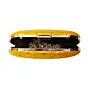 Women Yellow Brocade Fabric Party Clutch