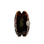 Women Black Flower Printed D-shape Clutch