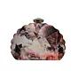 Women Rose Printed D-shape Clutch