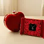 Woman Valentine Special Red Velvet Heart Clutch & Eternal Red Roses Gift Box with Heart Design Necklace