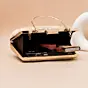 Women Champagne Ivory Gold Floral Embroidered Clutch