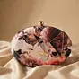 Women Abstract Rose Printed Clutch