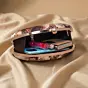 Women Abstract Rose Printed Clutch