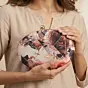 Women Abstract Rose Printed Clutch