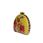 Women Yellow Backdrop Bird Printed D-shape Clutch