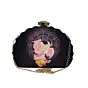 Women Ganesh Printed D-shape Clutch