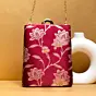 Women Maroon Floral Brocade Vertical Clutch