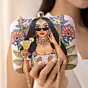 Women Glam Girl Printed Clutch