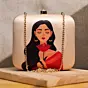 Women Saree Woman And Flower Portrait Clutch