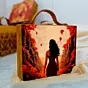 Women Summer Girl Printed Suitcase Style Clutch