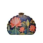 Women Lotus Printed D-shape Clutch