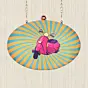 Women Retro Scooter Printed Clutch