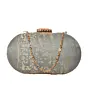 Women Grey Elongated Clutch