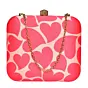 Women Valentine Red Hearts Printed Clutch