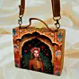 Women Girl Portrait 3D Printed Suitcase Style Clutch