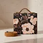 Women Black Based Floral Printed Customized Clutch