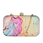 Woman Purple-Peach Resin Print Clutch