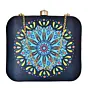Woman Yellow-Blue Mandala Print Clutch