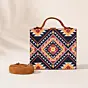 Woman Yellow Symmetrical Printed Suitcase Style