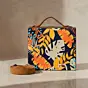 Women Multipattern Leaves Printed Suitcase Style