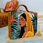 Indian Woman Portrait Printed Suitcase Style Clutch