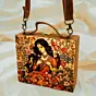 Women Beautiful Indian Girl Printed Suitcase Style Clutch