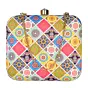 Woman Yellow Multipattern Mandala Clutch