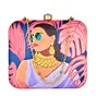 Women Purple Saree Women Printed Clutch