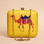 Women Camel Printed Clutch