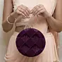 Women Wine Sequins Round Party Clutch