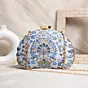 Women Baby Blue Floral Moon Clutch