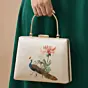 Women Peacock With Flower Printed Clutch