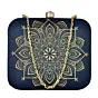Women Golden Mandala Print Clutch