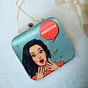 Woman Emerald Green Customised Name Clutch