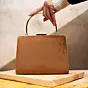 Women Brown Fabric Clutch
