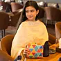 Women Vivid Geometric Abstract Print Clutch