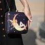 Women Moonlight Princess Portrait on Star Navy Blue Background