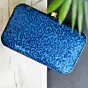 Women Blue Sequins Party Clutch