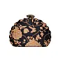 Woman Floral Printed D-shape Clutch