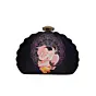 Women Ganesh Printed D-shape Clutch