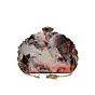 Women Rose Printed D-shape Clutch