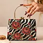 Woman Zebra Floral Luxury Statement Clutch