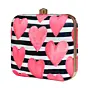 Woman Red Hearts Printed Clutch