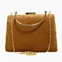 Women Brown Fabric Clutch