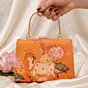 Women Divine Cow Lotus Hand Printed Clutch